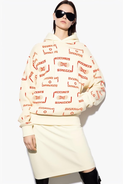 男性と女性のセーターTシャツのモックアップ 冬のファッションコレクション