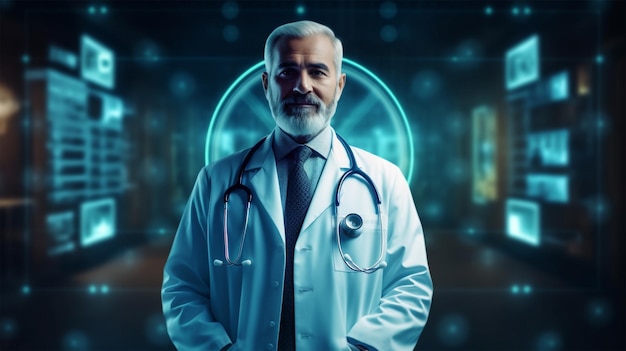 Male focused medical doctor modern generative ai