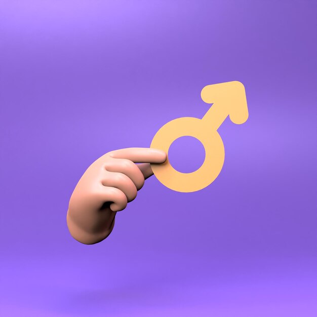 Male gender sign 3d render illustration