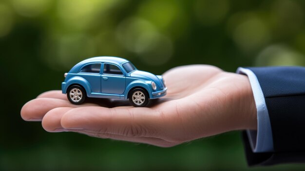 Male hands and car as protection of car concept