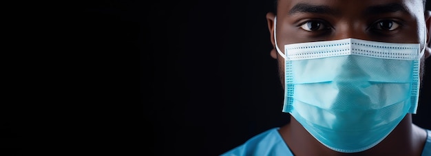 A male health worker in a hospital gown