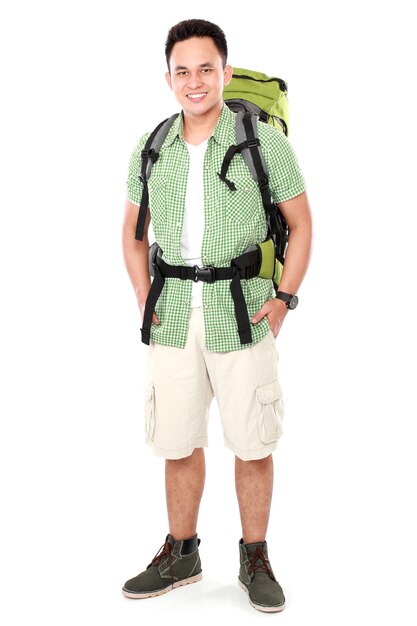 Male hiker with backpack