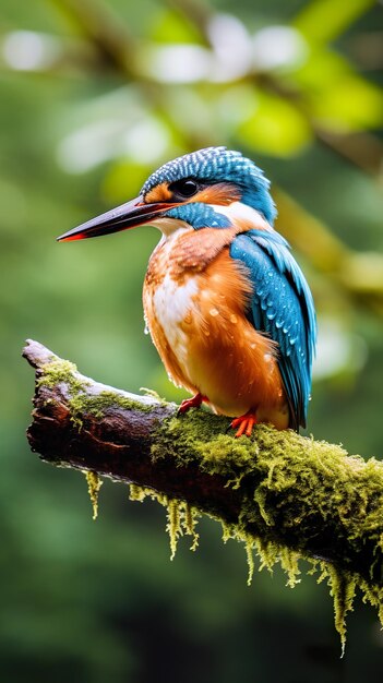 A male kingfisher on the branch