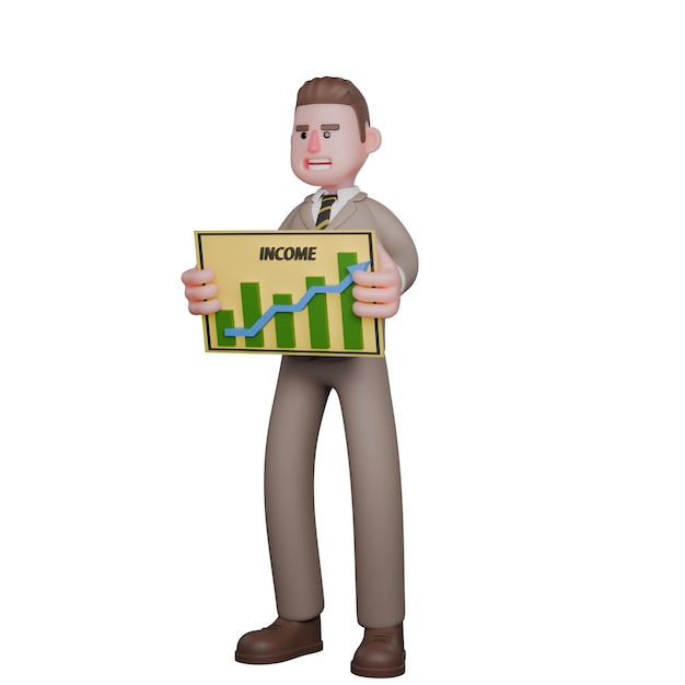 Адвокат-мужчина стоит с обеими руками и держит график 3D Legal Professional
