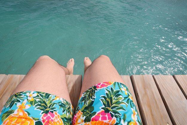 Male legs with Swimwear.