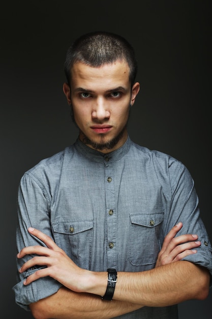 Male model posing in studio