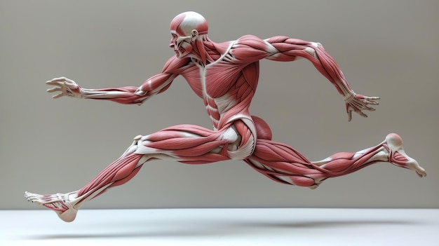 人体のすべての筋肉を示す男性の筋肉系図