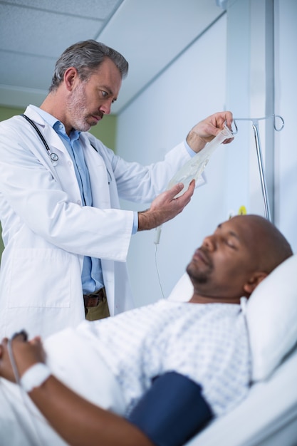 Male patient resting in ward