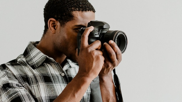 Male photographer taking a photo