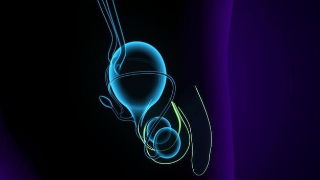 Photo male reproductive system anatomy 3d illustration