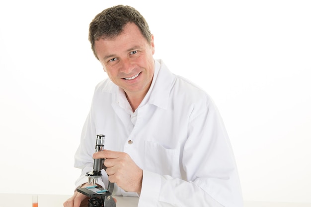 Male researcher carrying out scientific research in a lab