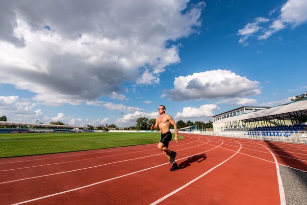 Male runner on the track