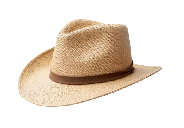 Male sammer straw hat isolated on white background Generative AI