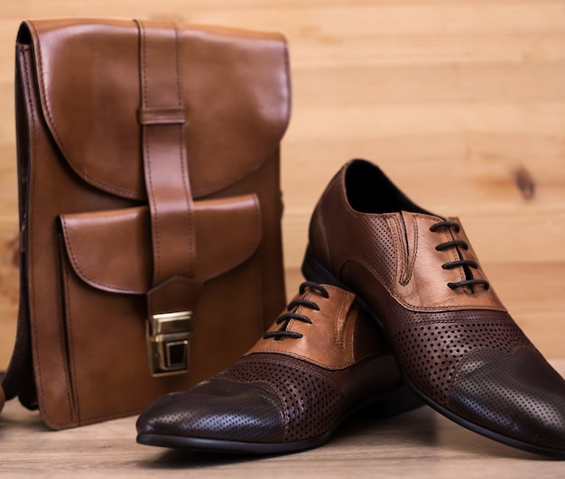 Male shoes and bag