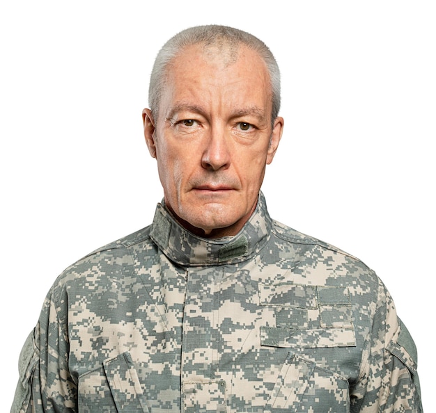 制服の肖像画の男性兵士のpngモックアップ