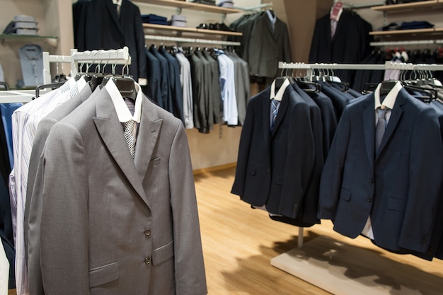 Male suits store display