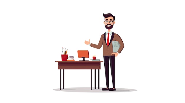 Male teacher Vector illustration in cartoon style