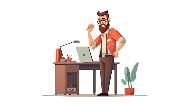 Photo male teacher vector illustration in cartoon style