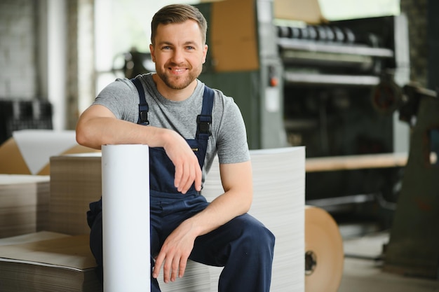 Male warehouse worker portrait in warehouse storage