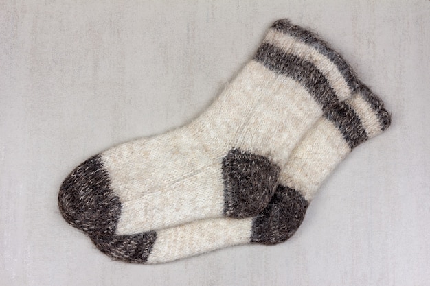 Male white knitted socks