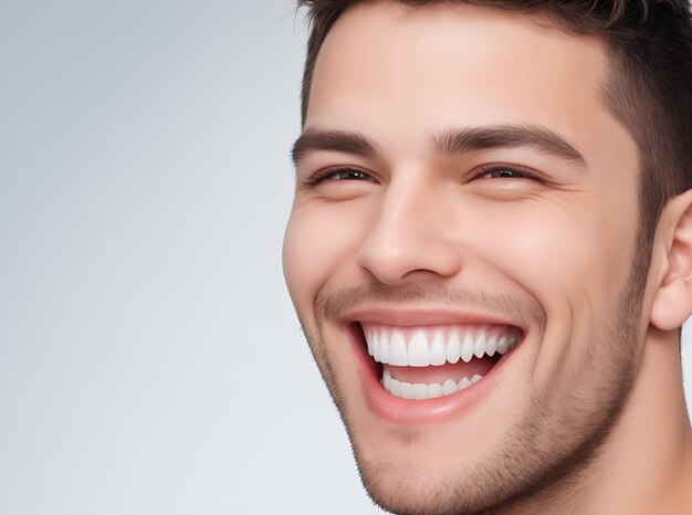 Photo male white teeth