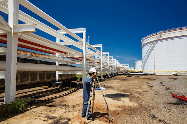 Male worker survey camera inspection visual pipeline oil and gas