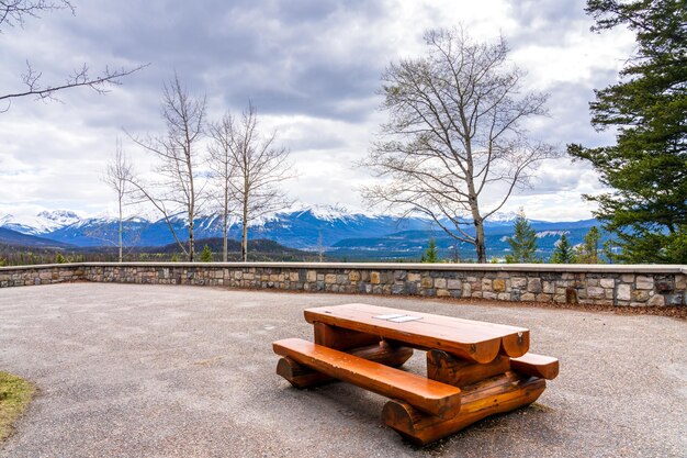 Maligne Overlook viewpoint in summer Jasper National Park Alberta Canada