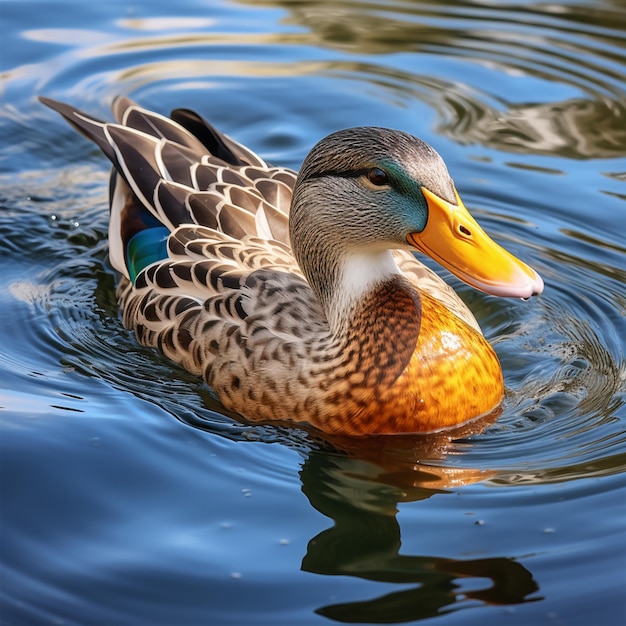 mallard duck swimming in the lake