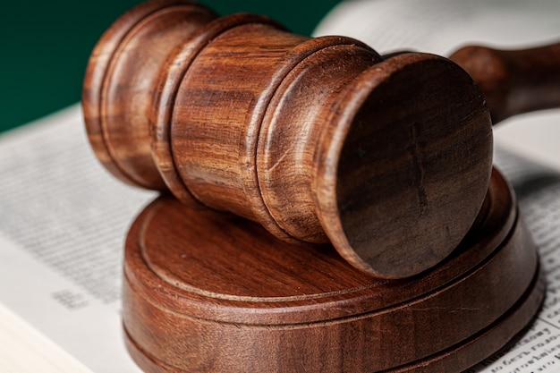 mallet of a judge, close up shot