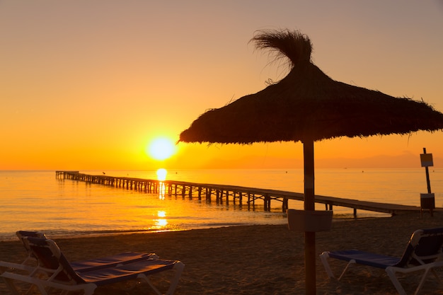 Mallorca Muro strand zonsopgang Alcudia Baai Mallorca