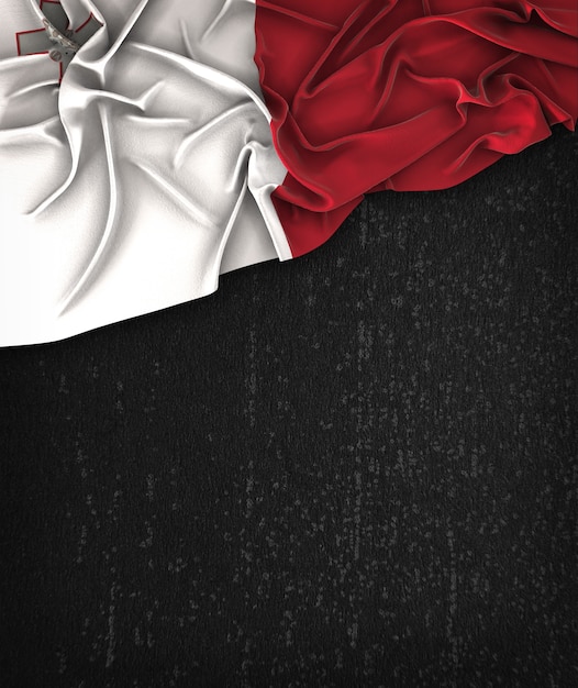 Мальта Флаг Урожай на гранж Черная доска с пространством для текста