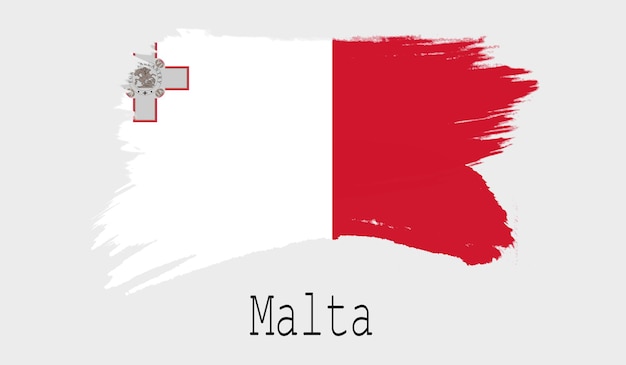 Malta flag on white background