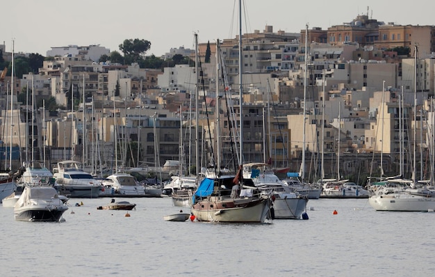 Malta Island, luxury yachts in La Valletta port