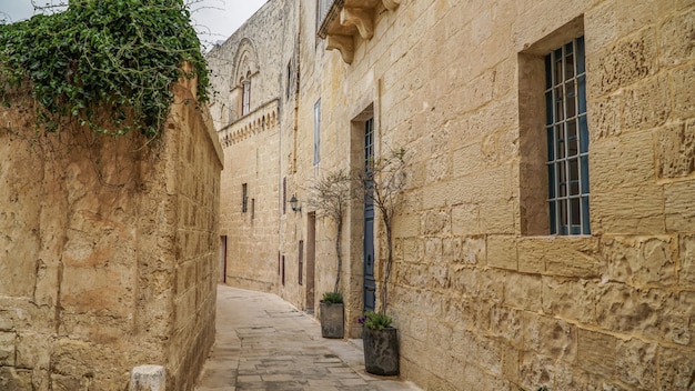 Malta. Narrow medieval streets of old Mdina. Mdina is a popular tourist destination in Malta.