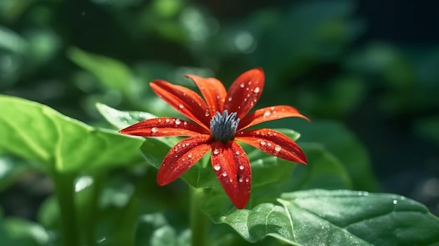 Maltese Cross-bloem bloeide prachtig met natuurlijke achtergrond Generatieve AI