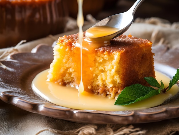 Photo malva pudding from south africa is opulent and rich generative ai