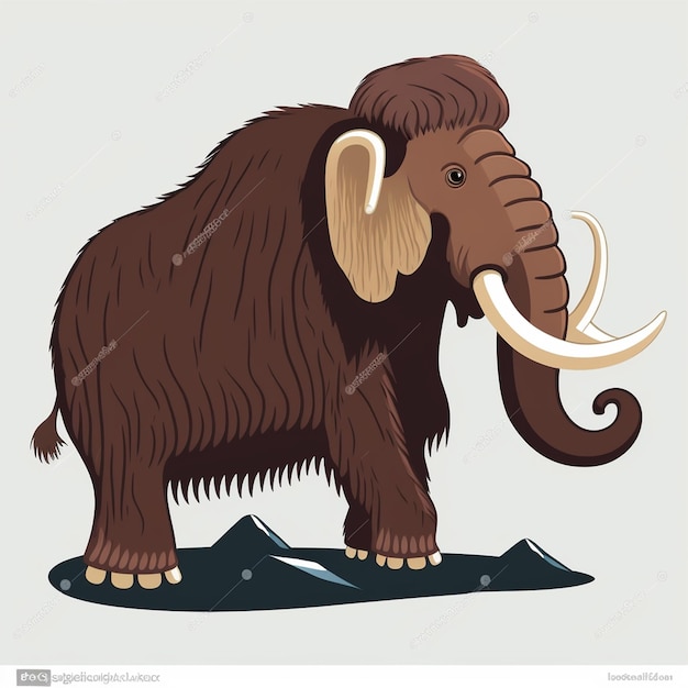 Photo mammoth full body cartoon character vector illustration