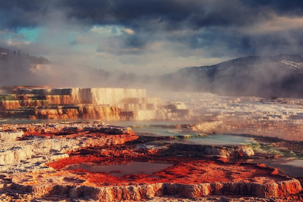 Mammoth Hot Springs in Yellowstone NP, USA