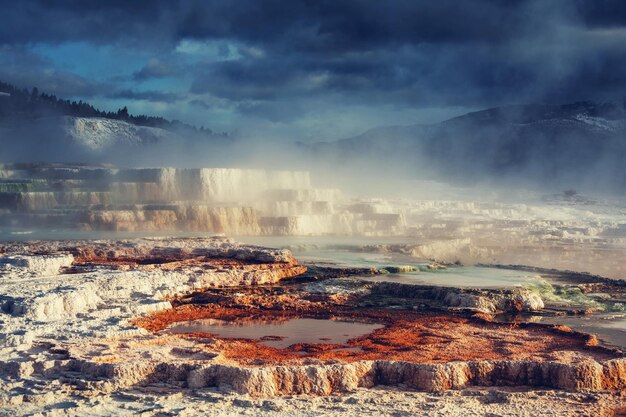 Mammoth Hot Springs in Yellowstone NP, USA