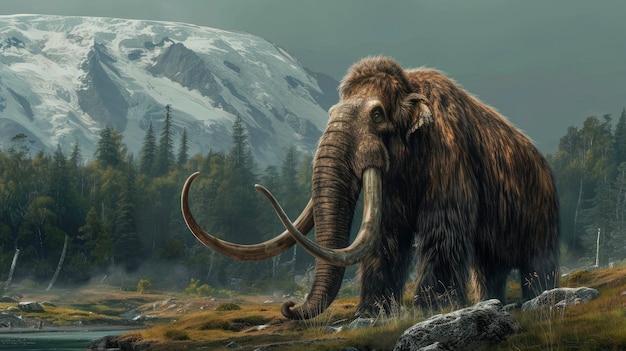 Il mammut nel suo habitat naturale