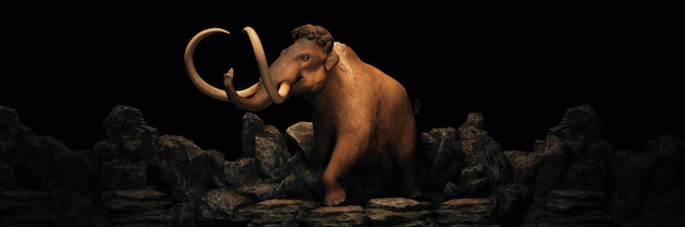 mammoth at sunset. 3d rendering