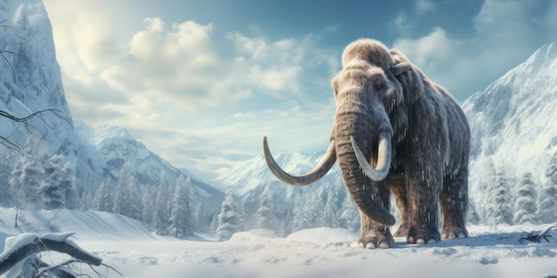 Mammoth in the wild a glimpse into prehistory ai generative