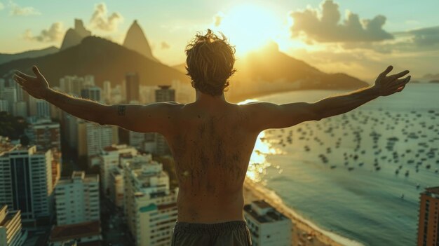 man against the backdrop of Rio