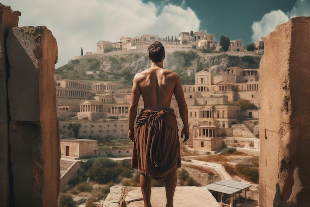 Man ancient greek city Generate Ai