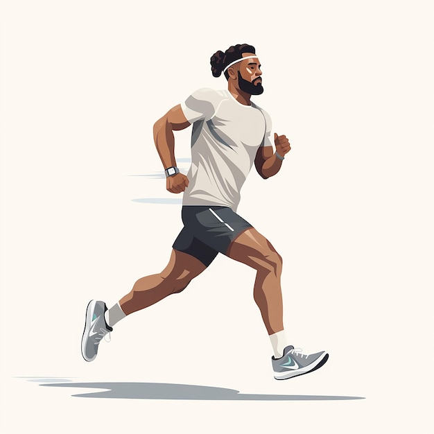 Man atleet hardloper plat ontwerp vector illustratie geïsoleerd op wit