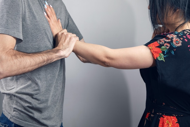 Man attacking a woman