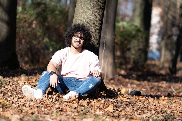 Man in Autumn Park