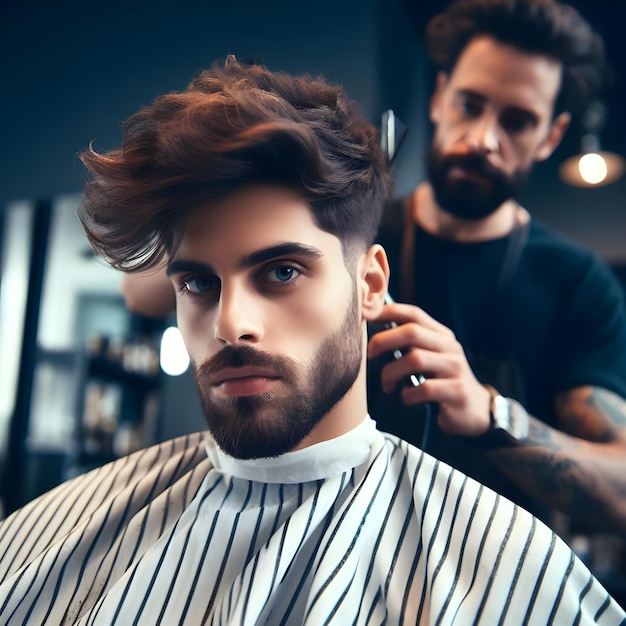 man in barbershop getting a haircut