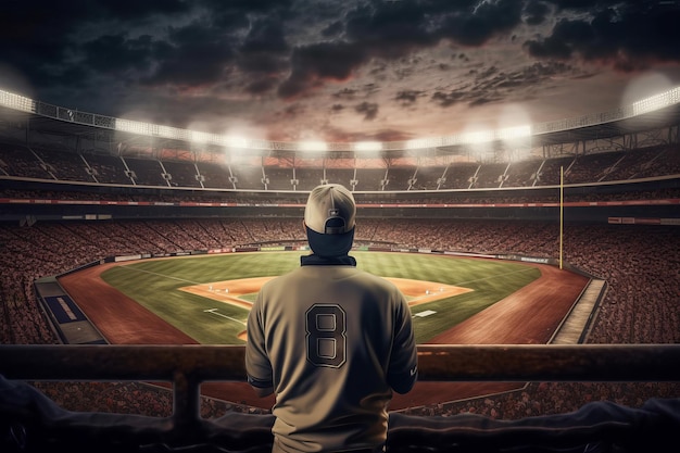 Stadio di baseball dell'uomo genera ai