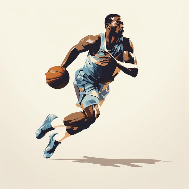 Man basketball player flat design vector illustration